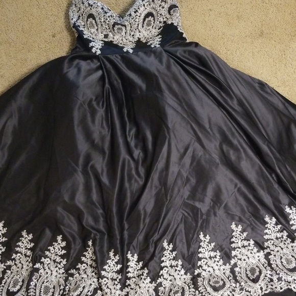ball gown black and silver